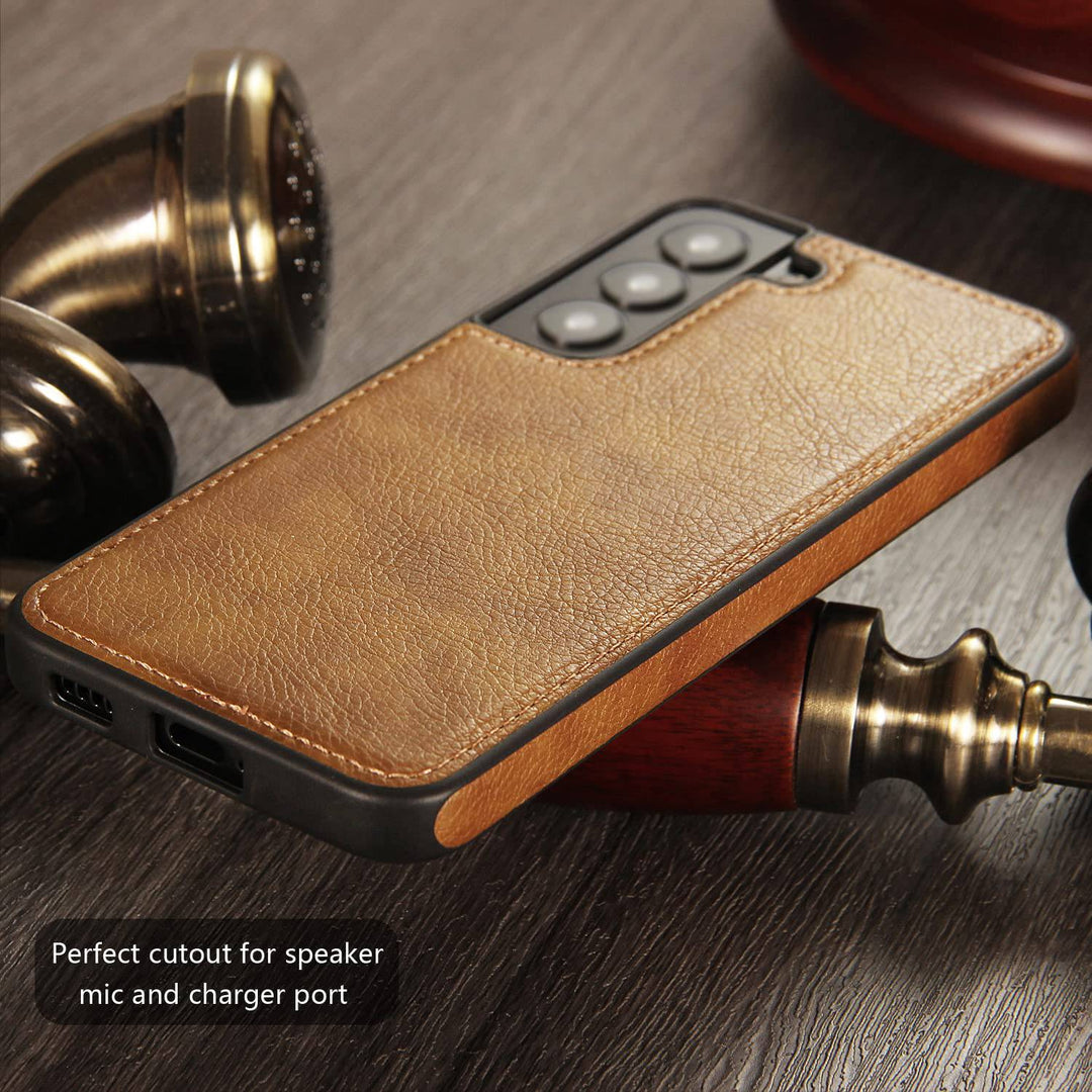 Galaxy S22 5G Leather Case - Luxury Business Design (Brown) - DOKUTRONIX