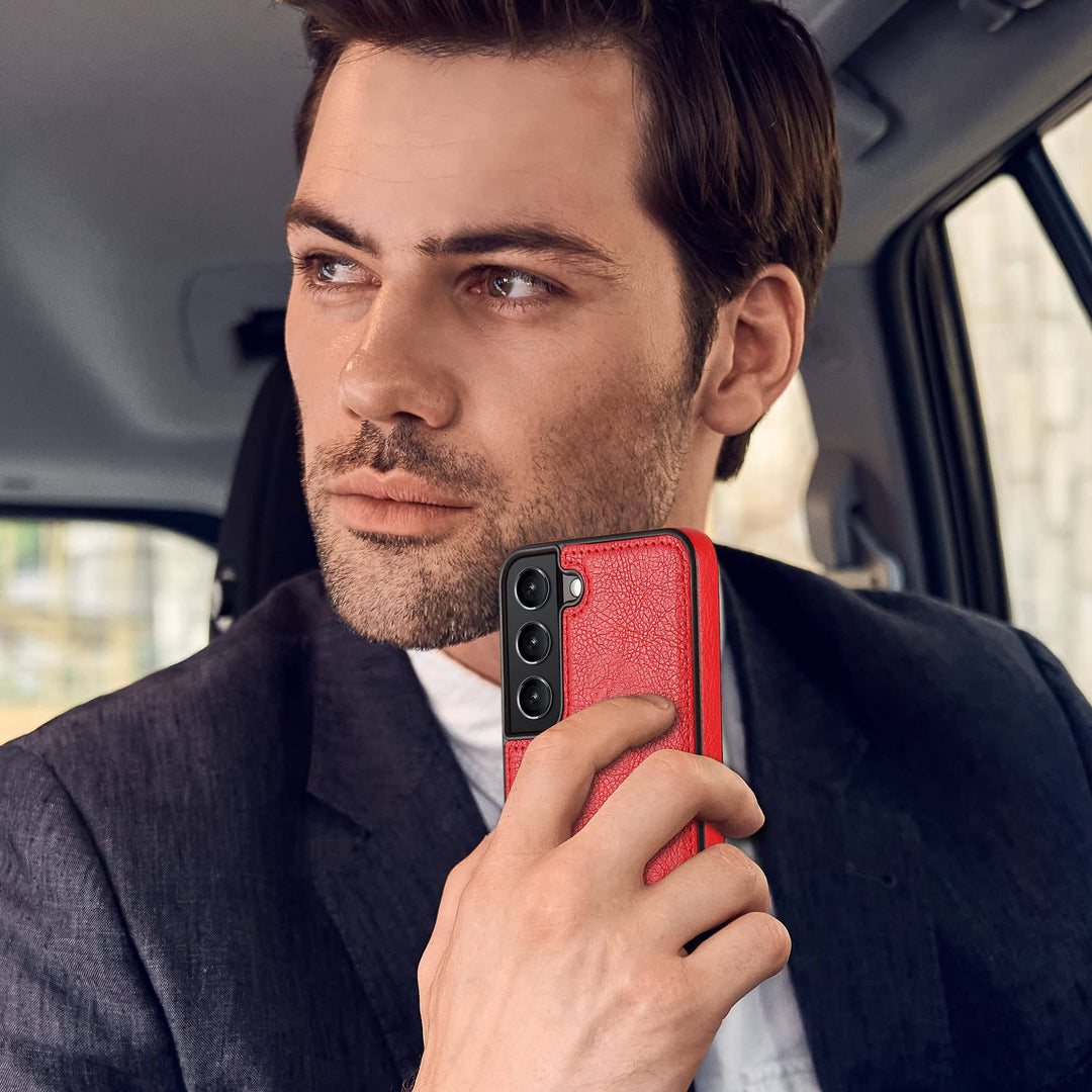 Galaxy S22 5G Leather Case - Luxury Business Design (Brown) - DOKUTRONIX