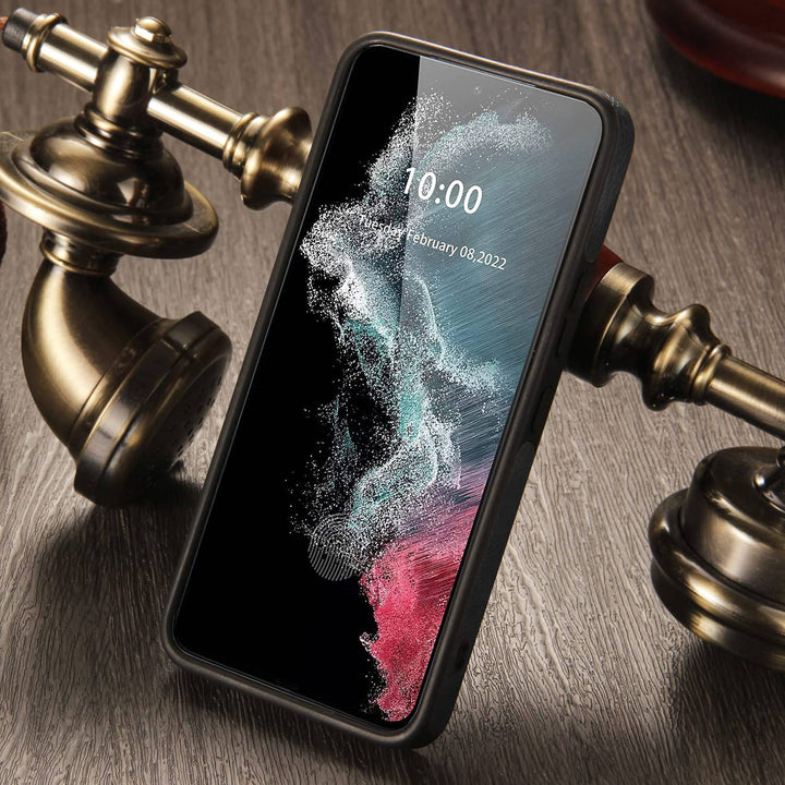 Galaxy S22 5G Leather Case - Luxury Business Design (Brown) - DOKUTRONIX