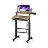 Rolling Oak Desk with Cup Holder