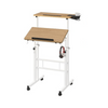 Khaki Mobile Laptop Cart with Cup Holder