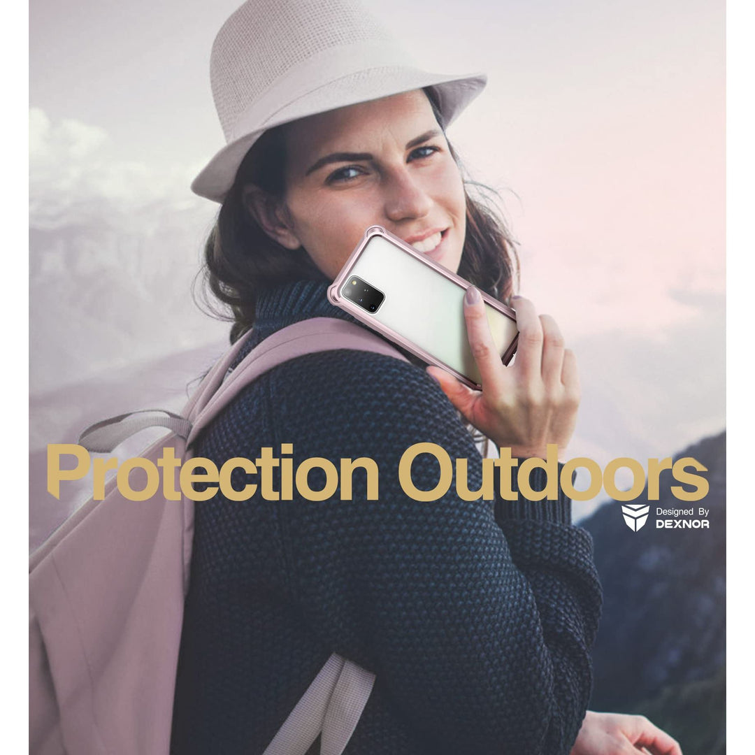 Dexnor Rugged Clear Case for Galaxy S20 Plus - Pink - DOKUTRONIX
