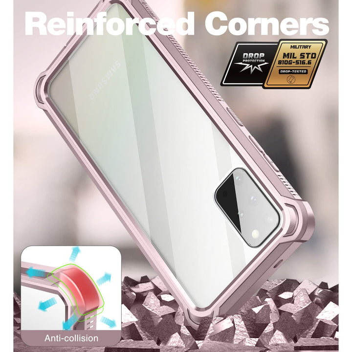 Dexnor Rugged Clear Case for Galaxy S20 Plus - Pink - DOKUTRONIX