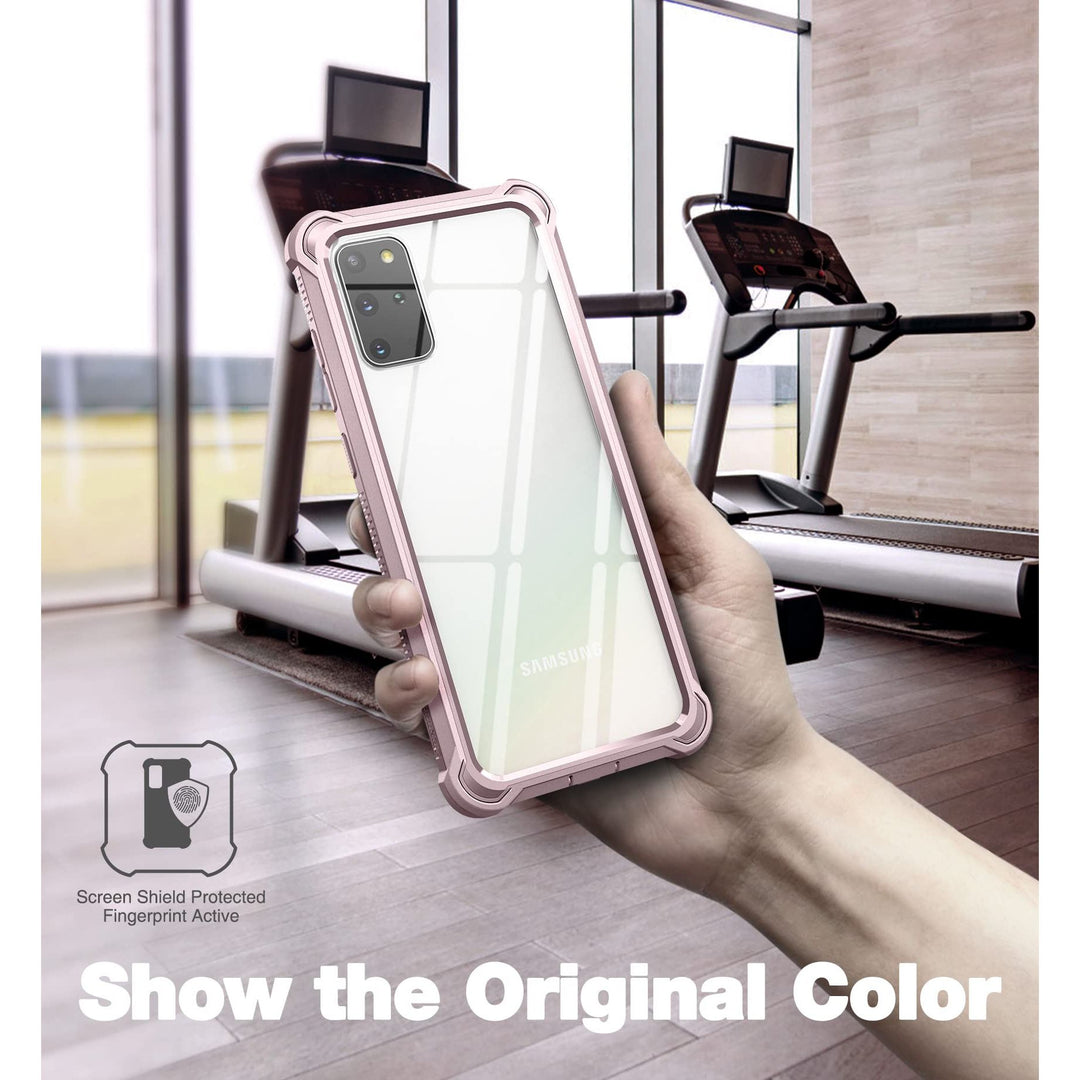 Dexnor Rugged Clear Case for Galaxy S20 Plus - Pink - DOKUTRONIX