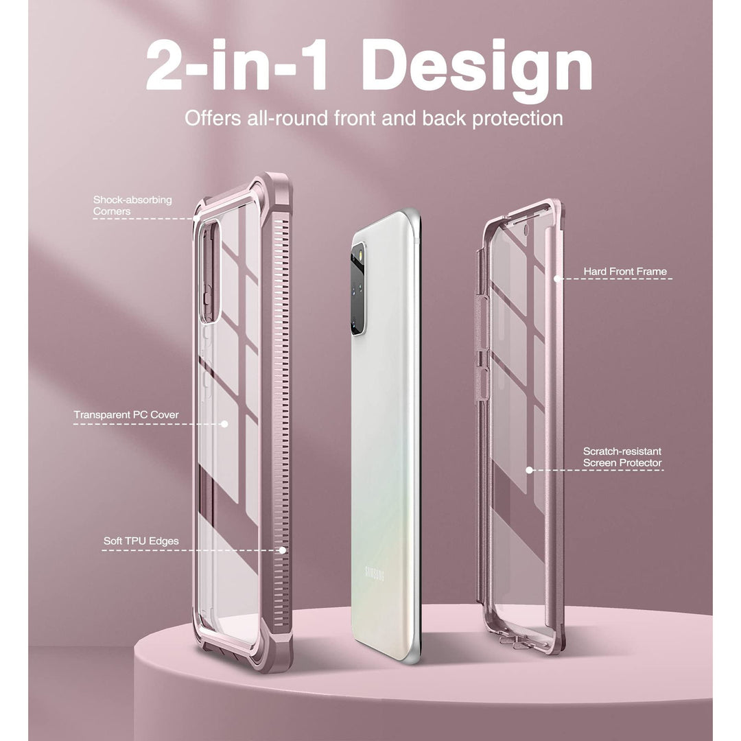 Dexnor Rugged Clear Case for Galaxy S20 Plus - Pink - DOKUTRONIX