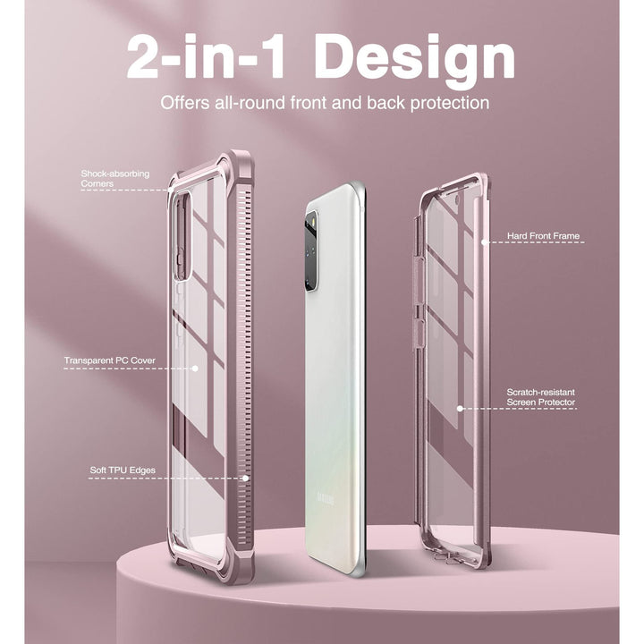 Dexnor Rugged Clear Case for Galaxy S20 Plus - Pink - DOKUTRONIX