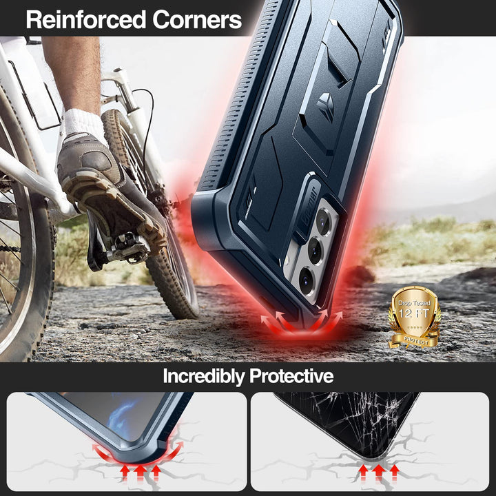 Dexnor Shield Heavy‑Duty Case with Kickstand for Samsung Galaxy S21 - DOKUTRONIX