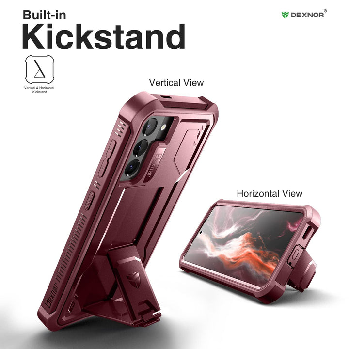Dexnor Shield Heavy‑Duty Case with Kickstand for Samsung Galaxy S21 - DOKUTRONIX