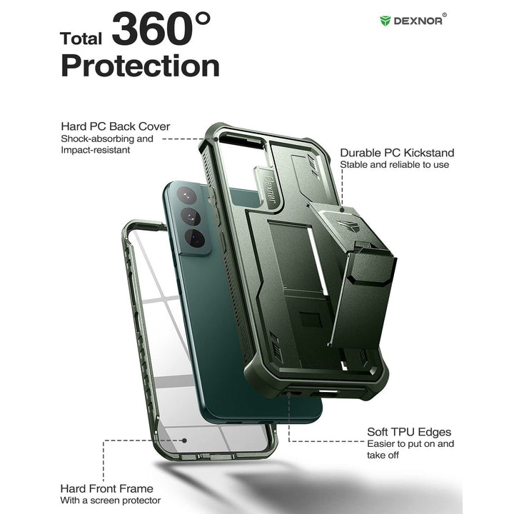 Dexnor Armor Case for Galaxy S22 with Kickstand - DOKUTRONIX