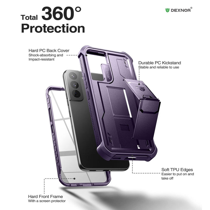 Dexnor Armor Case for Galaxy S22 with Kickstand - DOKUTRONIX