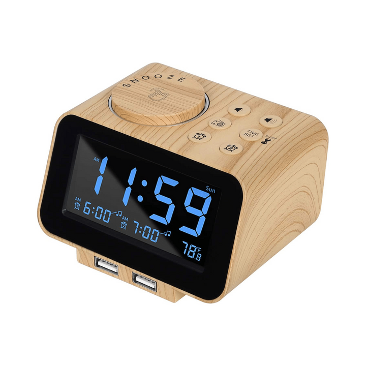 FlexiTime Duo: Dimmable Alarm & FM Clock Radio - DOKUTRONIX