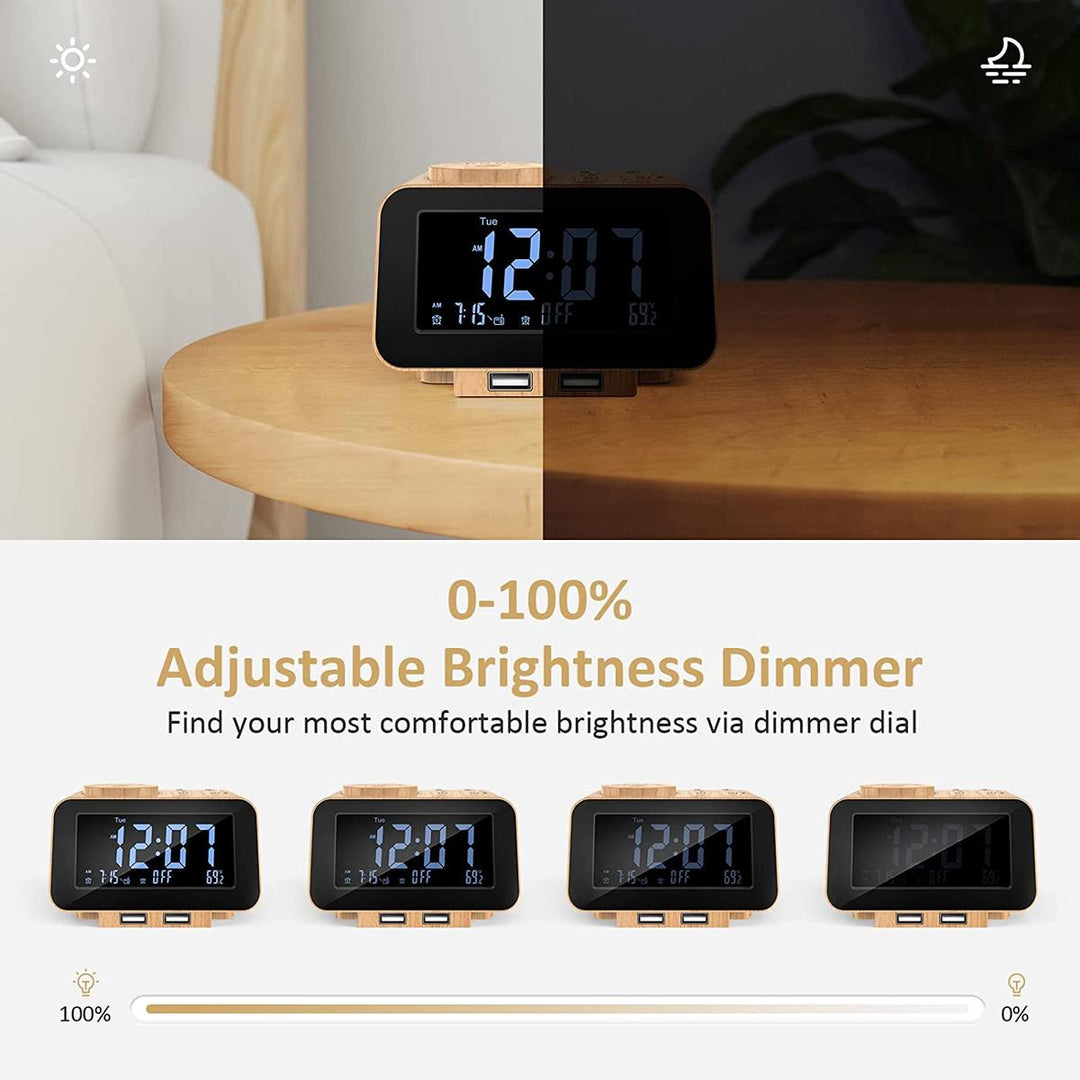 FlexiTime Duo: Dimmable Alarm & FM Clock Radio - DOKUTRONIX