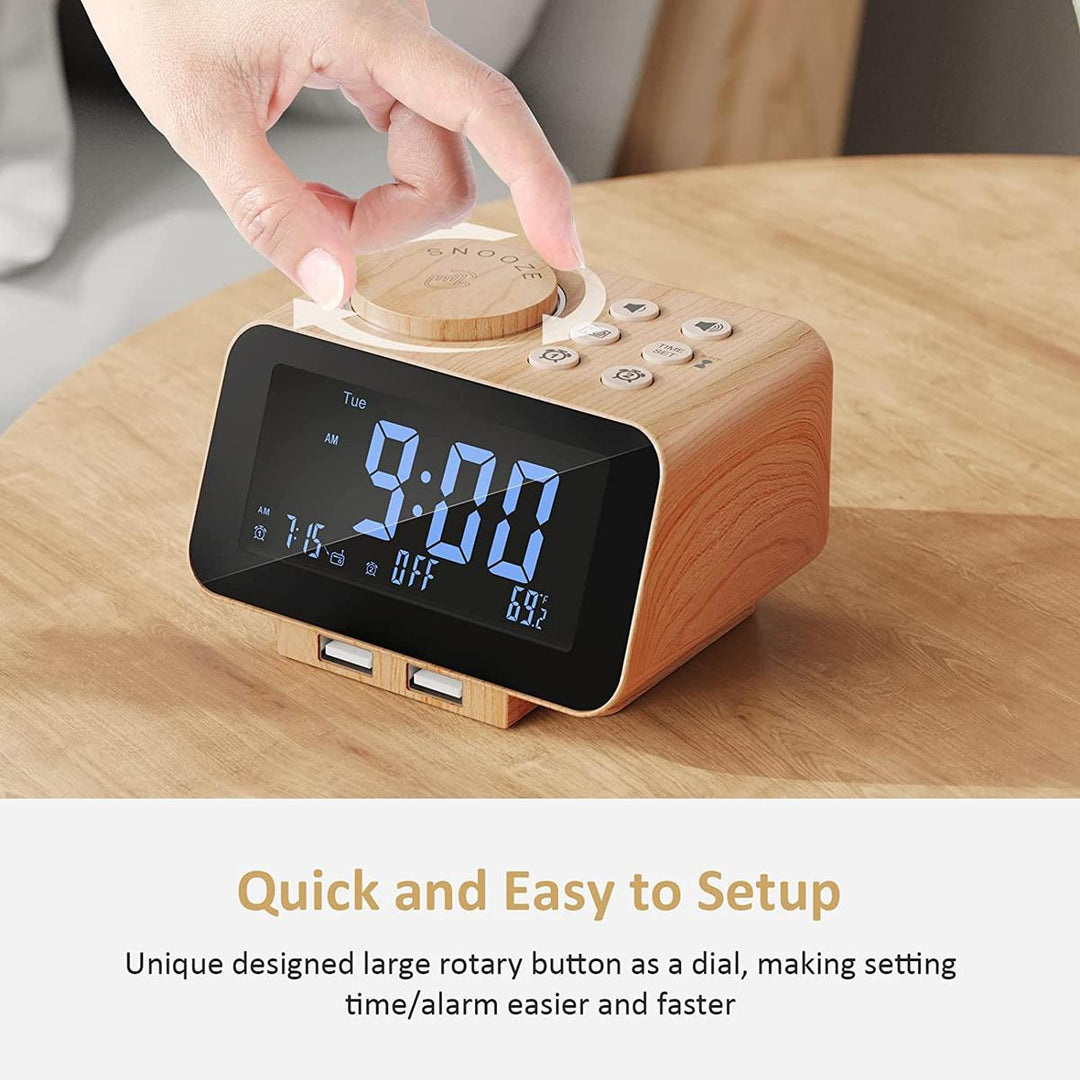 FlexiTime Duo: Dimmable Alarm & FM Clock Radio - DOKUTRONIX