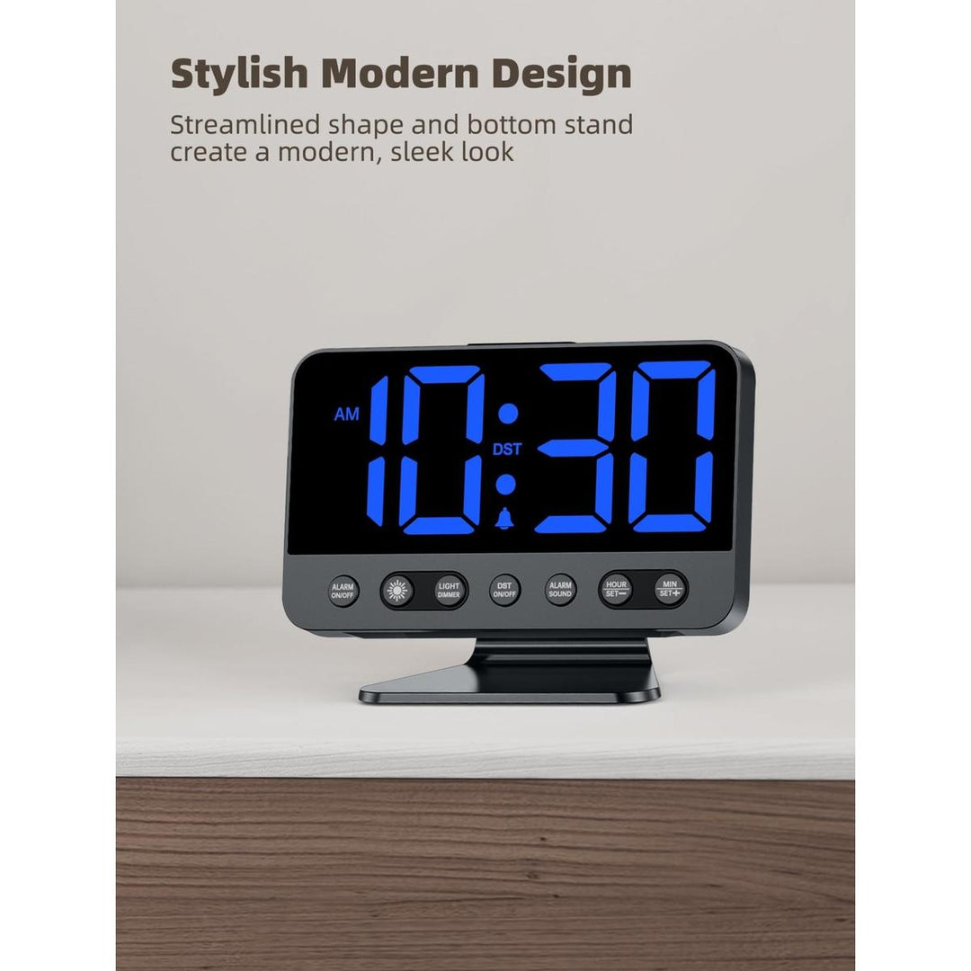 Silver Bright Digital Alarm Clock with Night Light - DOKUTRONIX