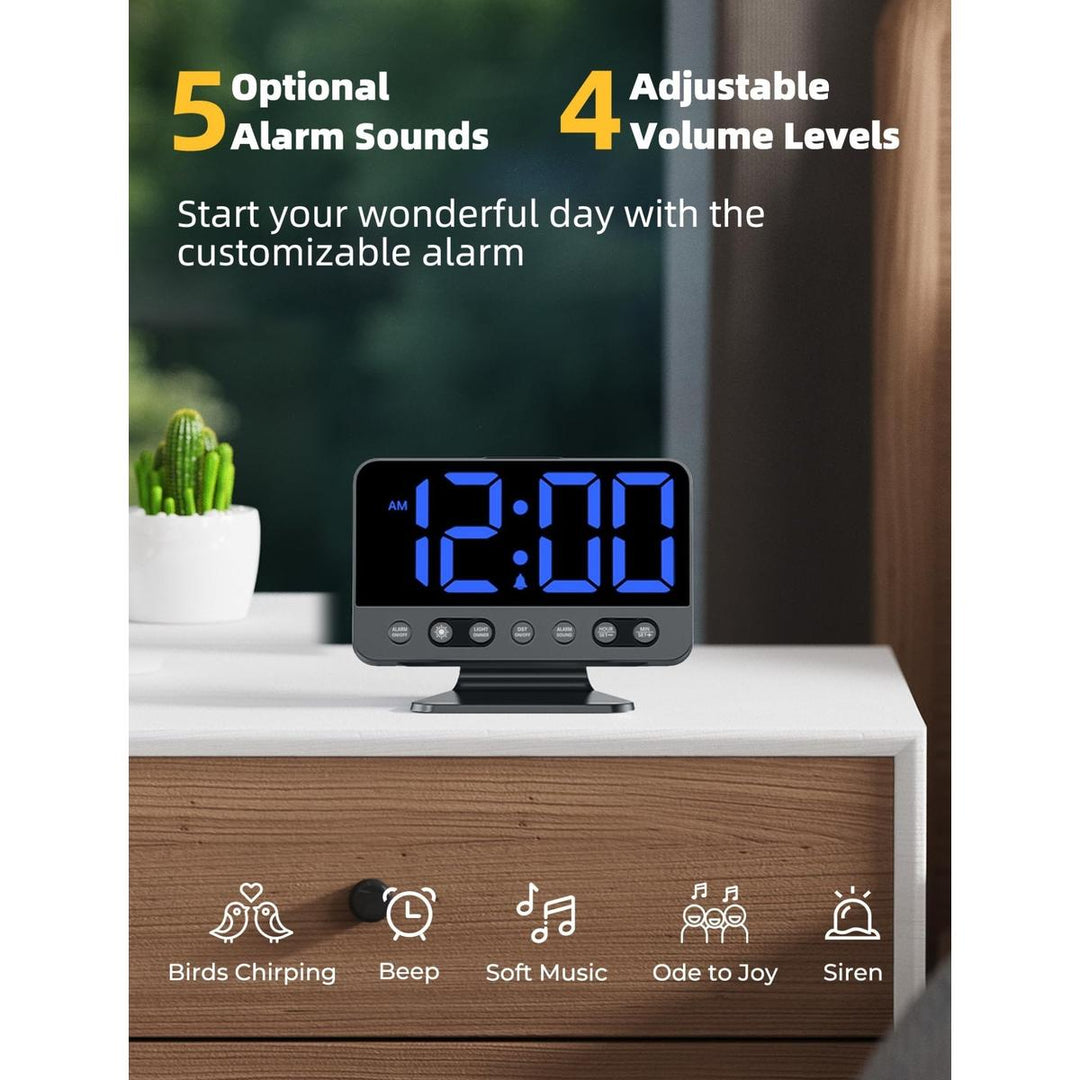Silver Bright Digital Alarm Clock with Night Light - DOKUTRONIX