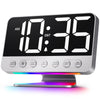 Silver Bright Digital Alarm Clock with Night Light