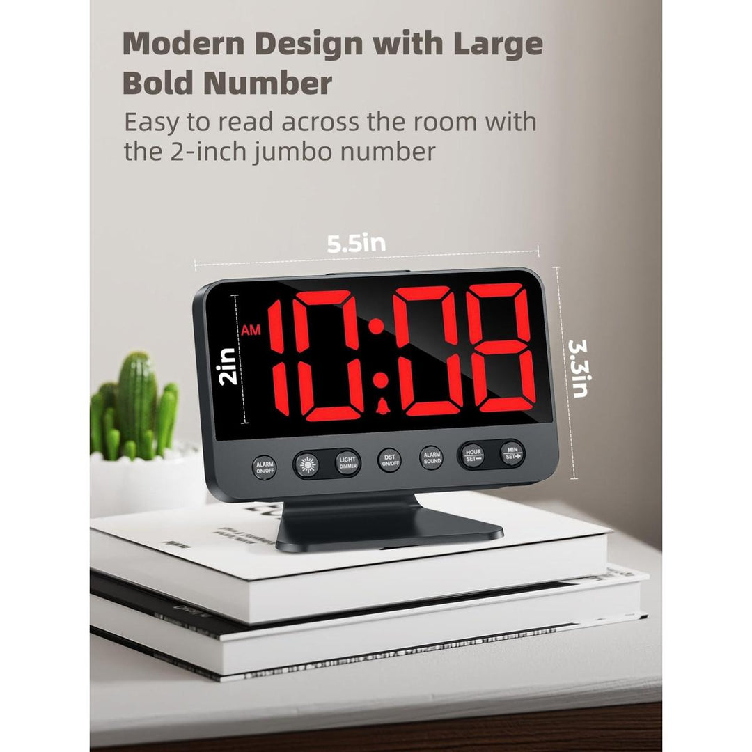 Silver Bright Digital Alarm Clock with Night Light - DOKUTRONIX