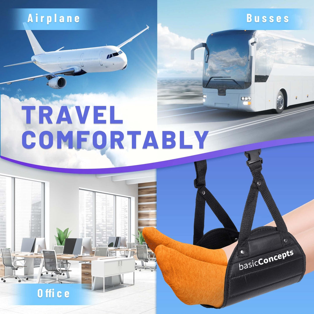 SkyRest Memory Foam Foot Hammock for Travel Relaxation - DOKUTRONIX