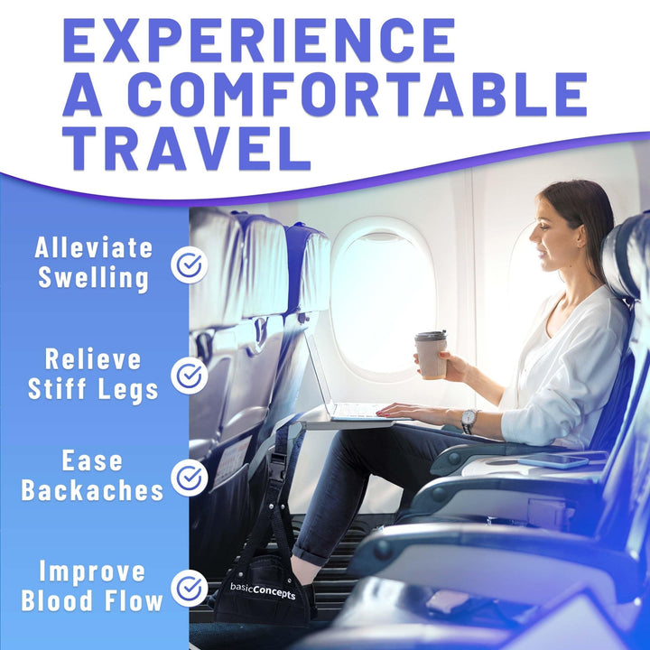 SkyRest Memory Foam Foot Hammock for Travel Relaxation - DOKUTRONIX
