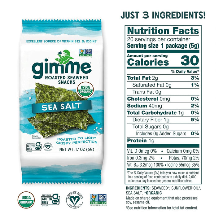SeaSalt Seaweed Snacks - Iodine & Omega 3 Boost - DOKUTRONIX