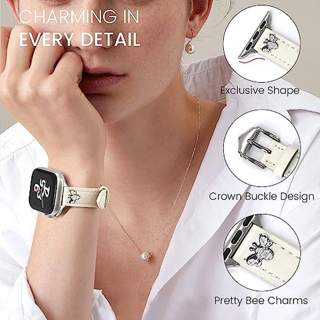 Beige Elegance Leather Band for Apple Watch - DOKUTRONIX