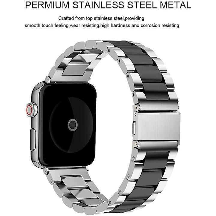 SteelFlex Band for Apple Watch - Silver/Black - DOKUTRONIX