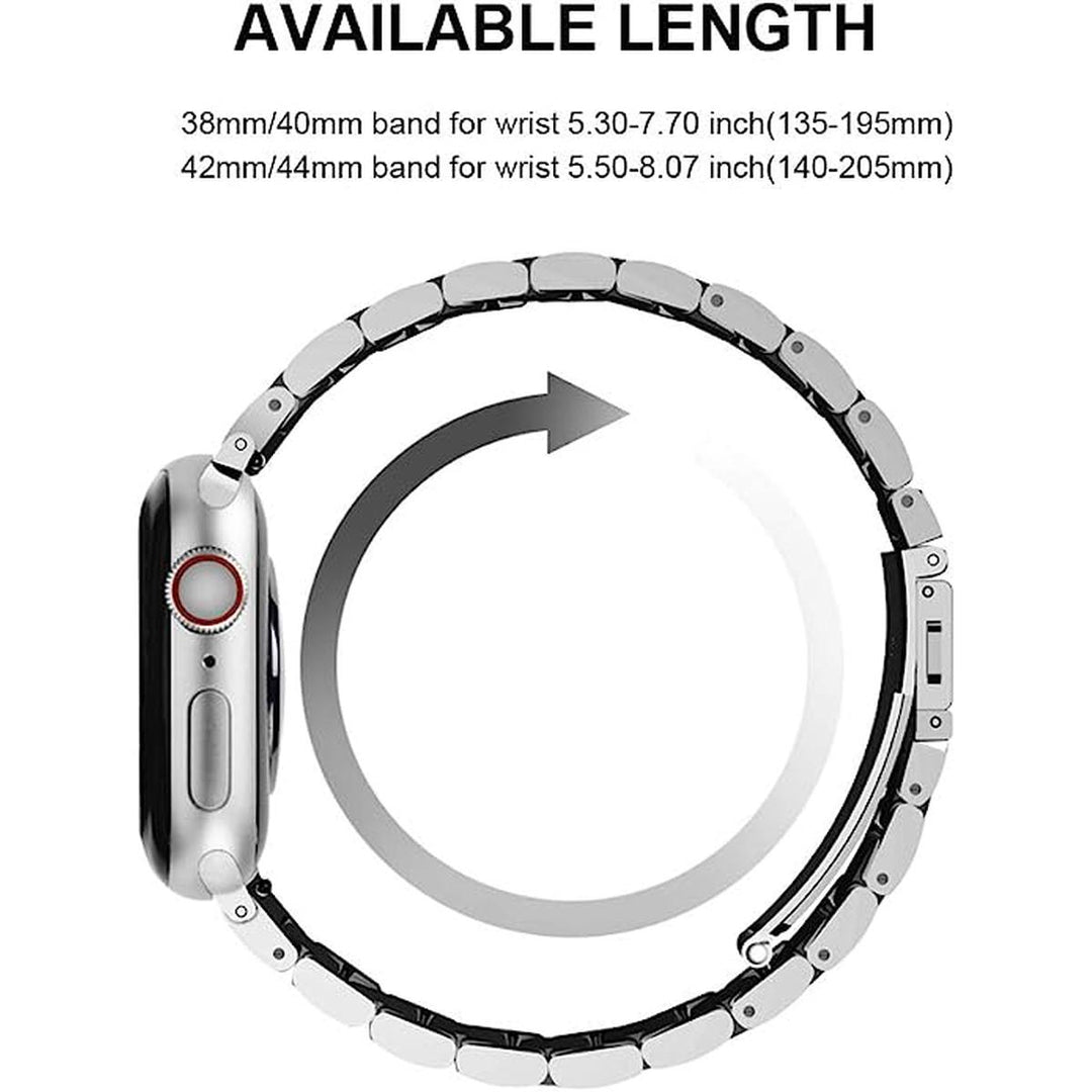 SteelFlex Band for Apple Watch - Silver/Black - DOKUTRONIX