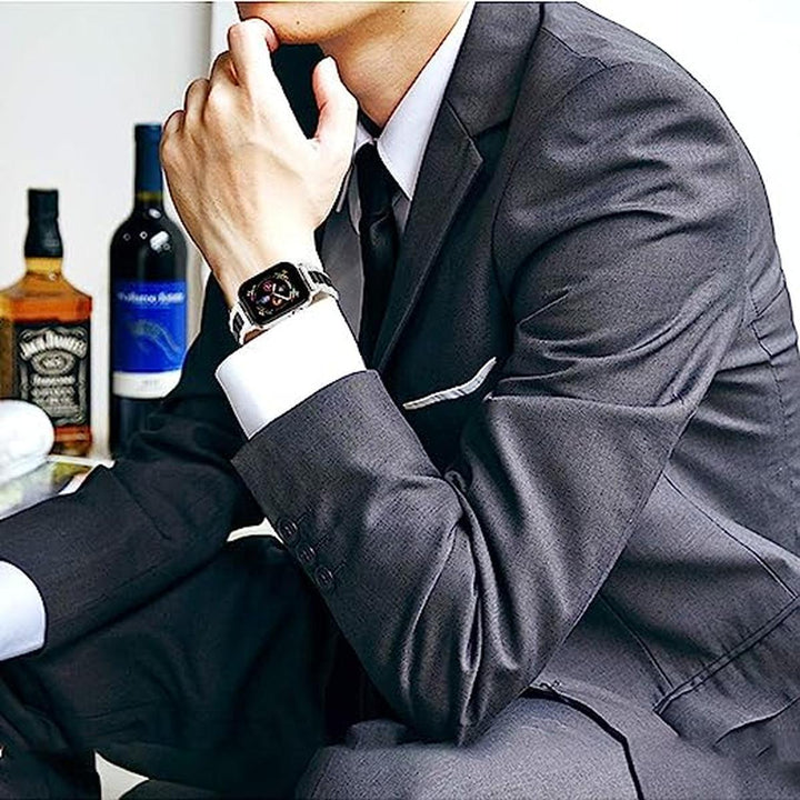 SteelFlex Band for Apple Watch - Silver/Black - DOKUTRONIX