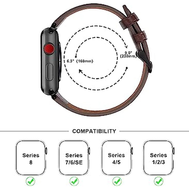 Anlinser Dark Leather Watch Band - DOKUTRONIX