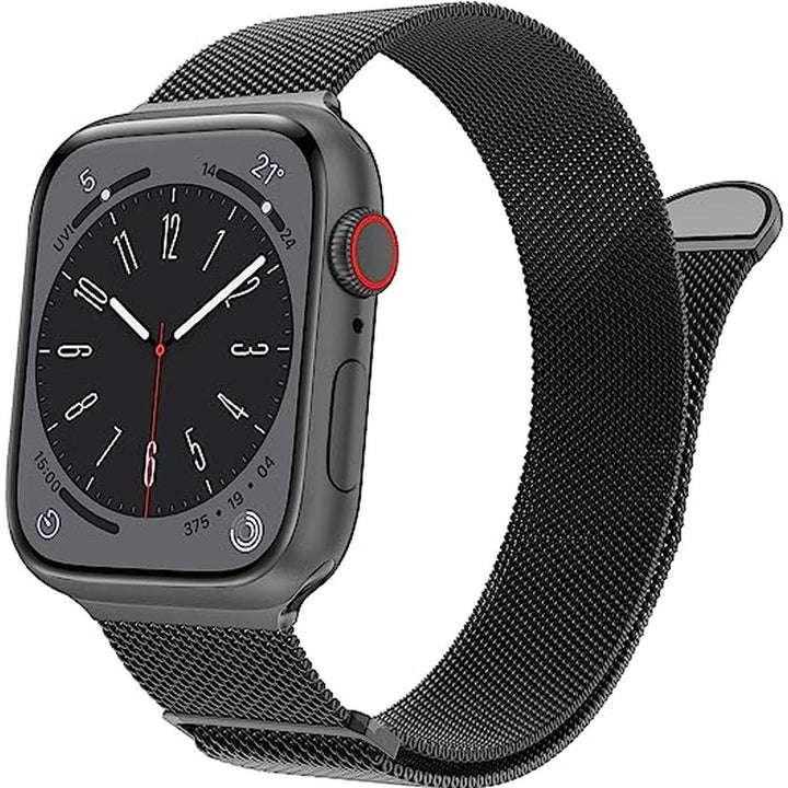 Marge Plus Black Stainless Mesh Apple Watch Band - DOKUTRONIX