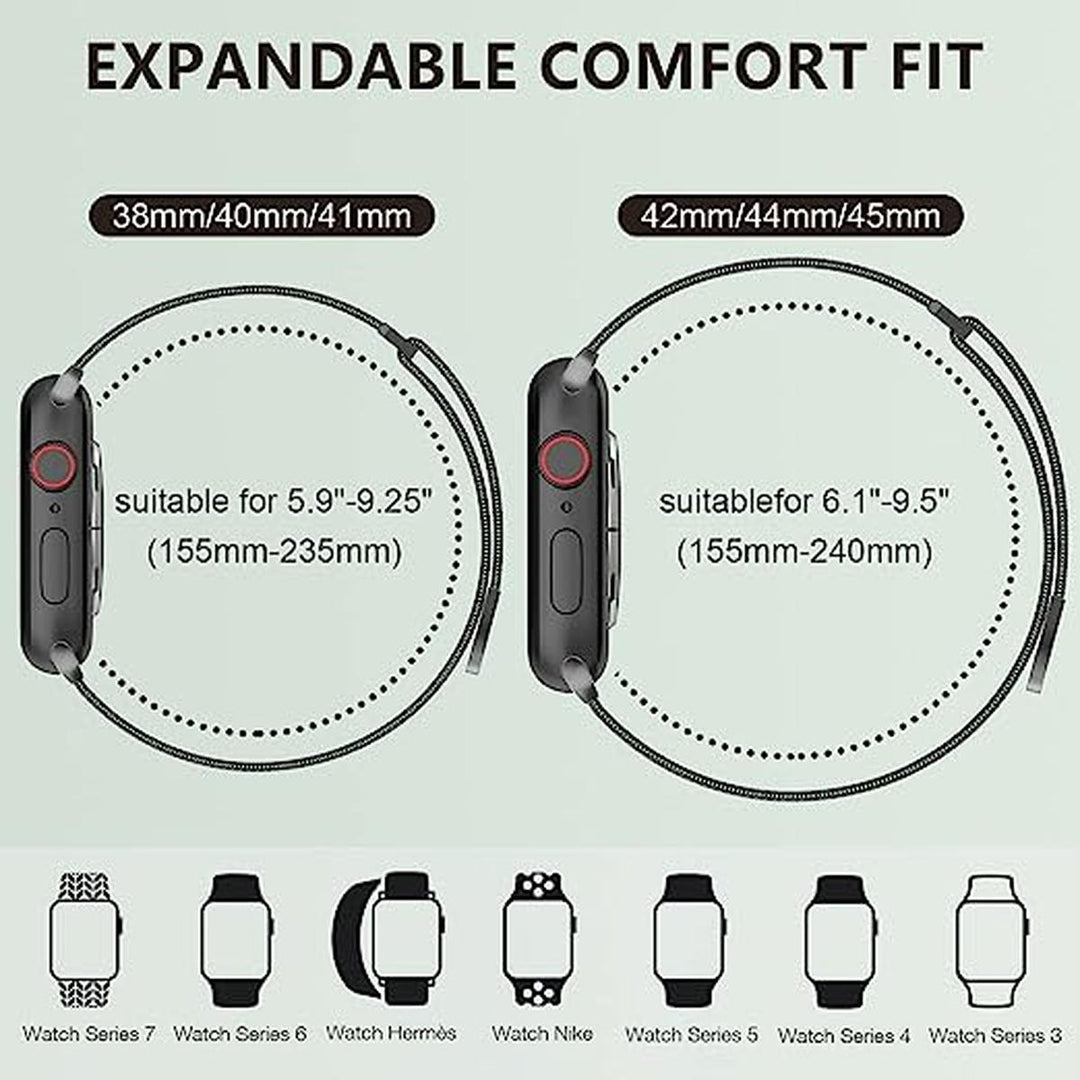 Marge Plus Black Stainless Mesh Apple Watch Band - DOKUTRONIX