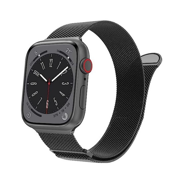 Marge Plus Black Stainless Mesh Apple Watch Band - DOKUTRONIX