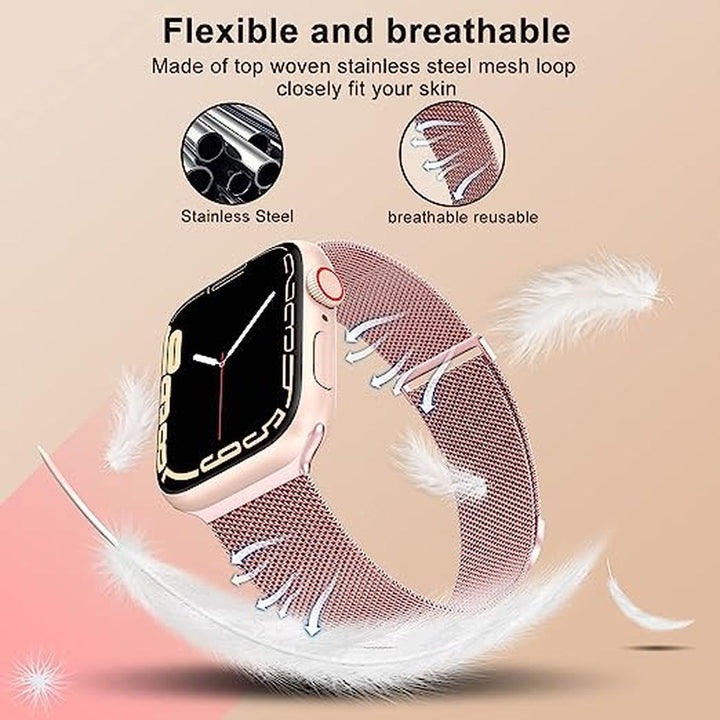 Marge Plus Rose Gold Mesh Loop Band for Apple Watch - DOKUTRONIX