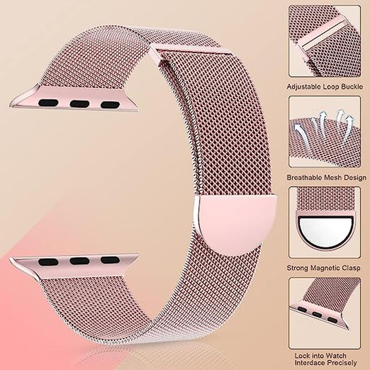 Marge Plus Rose Gold Mesh Loop Band for Apple Watch - DOKUTRONIX