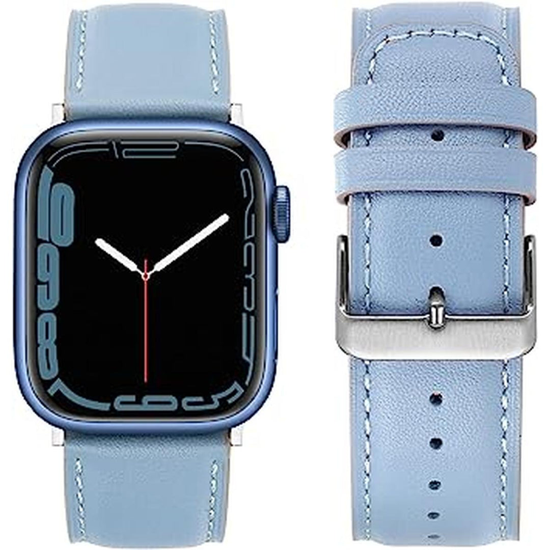 Sierra Blue Anlinser Apple Watch Leather Band - DOKUTRONIX