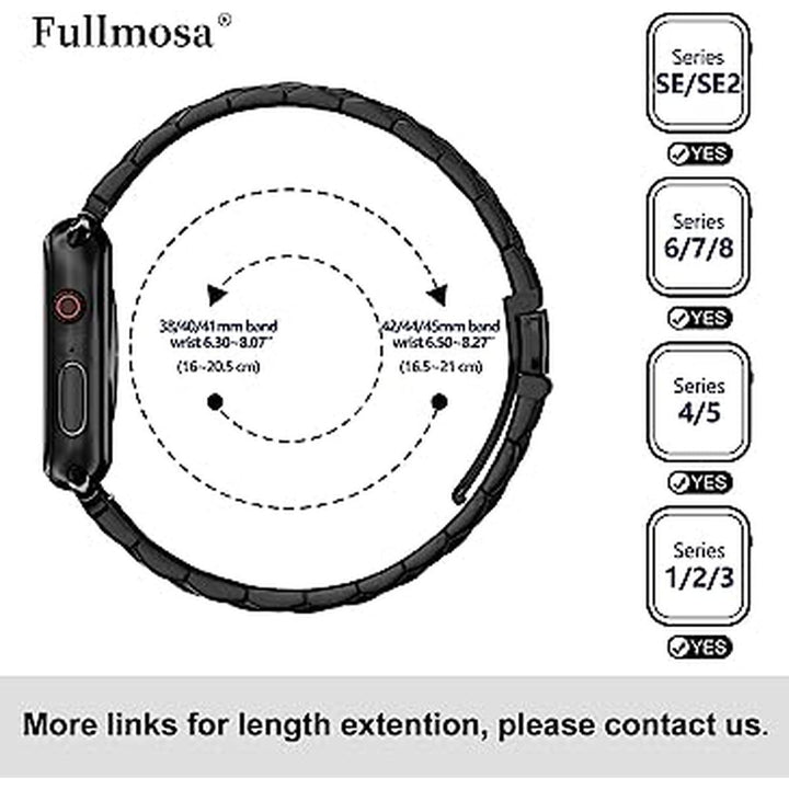 Fullmosa Black Apple Watch Steel Band - DOKUTRONIX