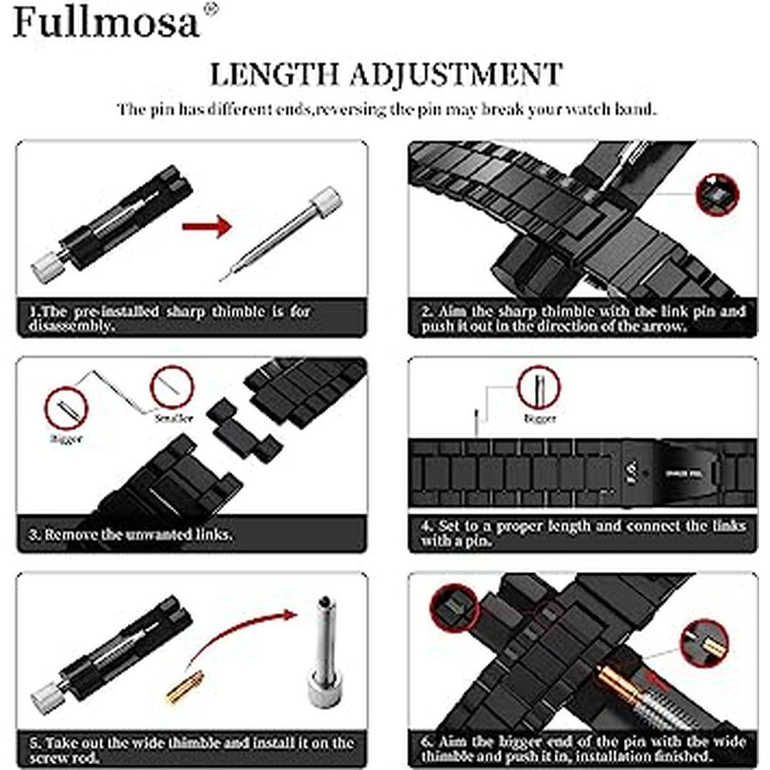 Fullmosa Black Apple Watch Steel Band - DOKUTRONIX