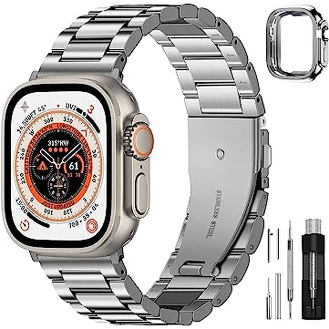 Fullmosa Silver Apple Watch Band - 42/44/45mm - DOKUTRONIX