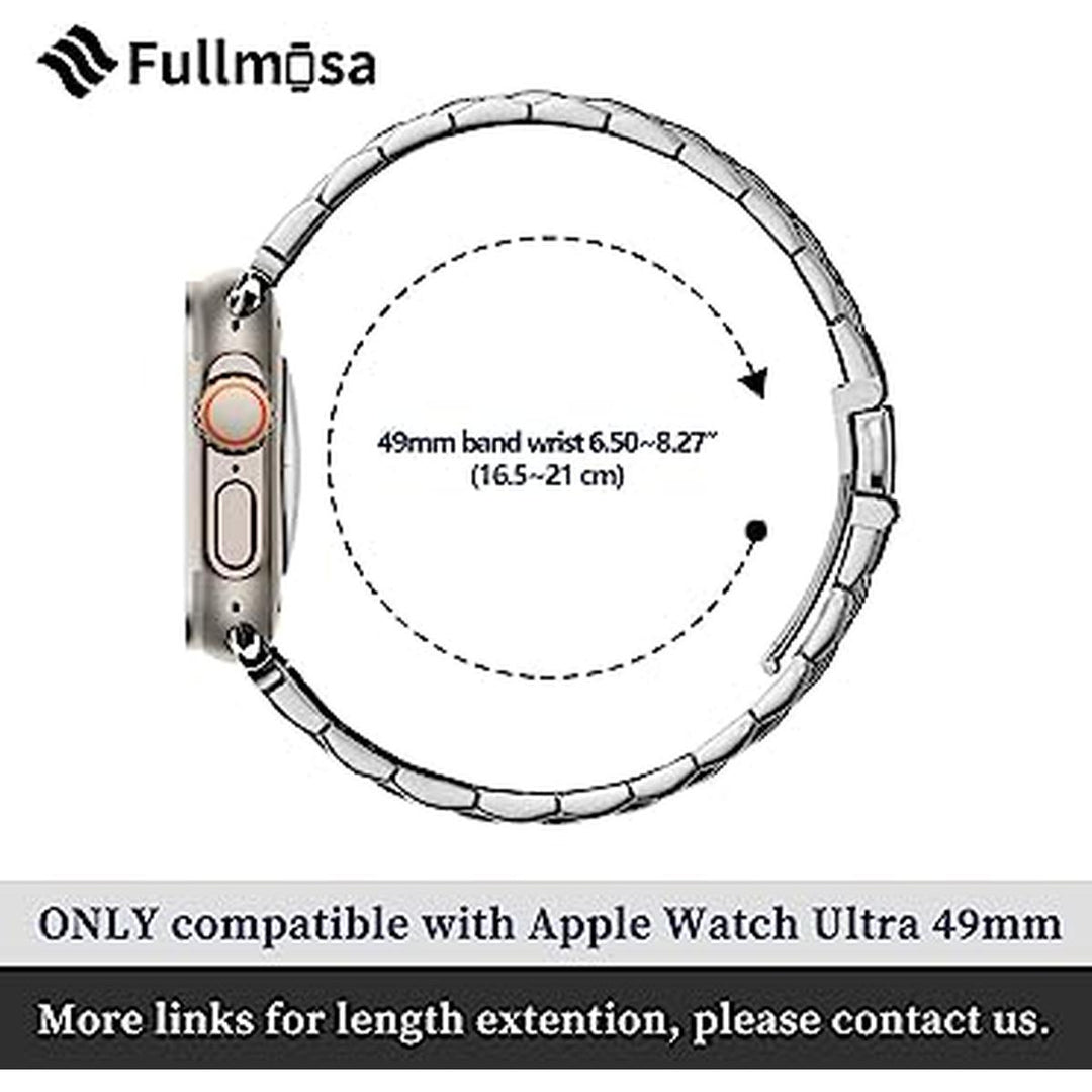 Fullmosa Silver Apple Watch Band - 42/44/45mm - DOKUTRONIX