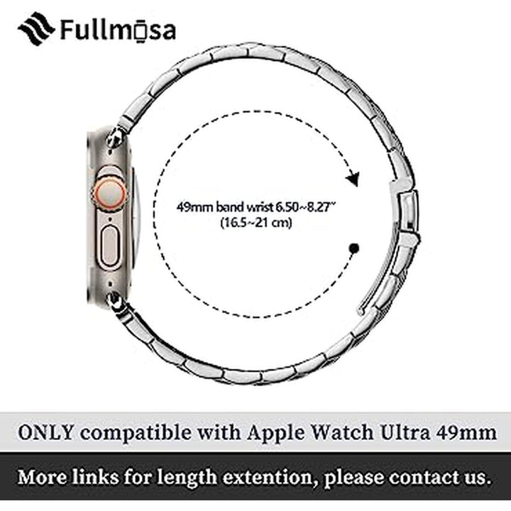 Fullmosa Silver Apple Watch Band - 42/44/45mm - DOKUTRONIX