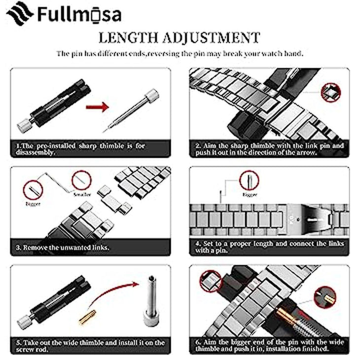 Fullmosa Silver Apple Watch Band - 42/44/45mm - DOKUTRONIX
