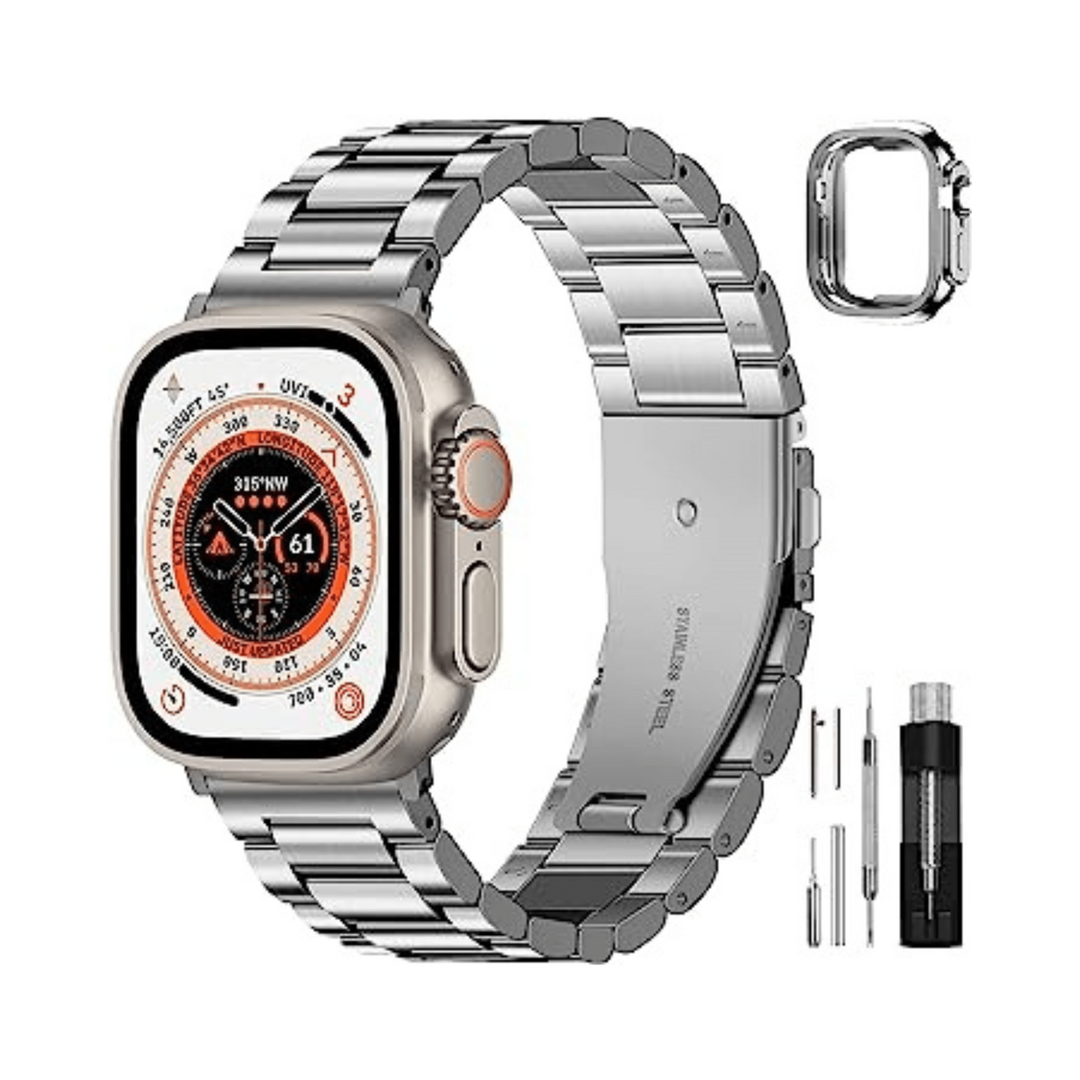 Fullmosa Silver Apple Watch Band - 42/44/45mm - DOKUTRONIX