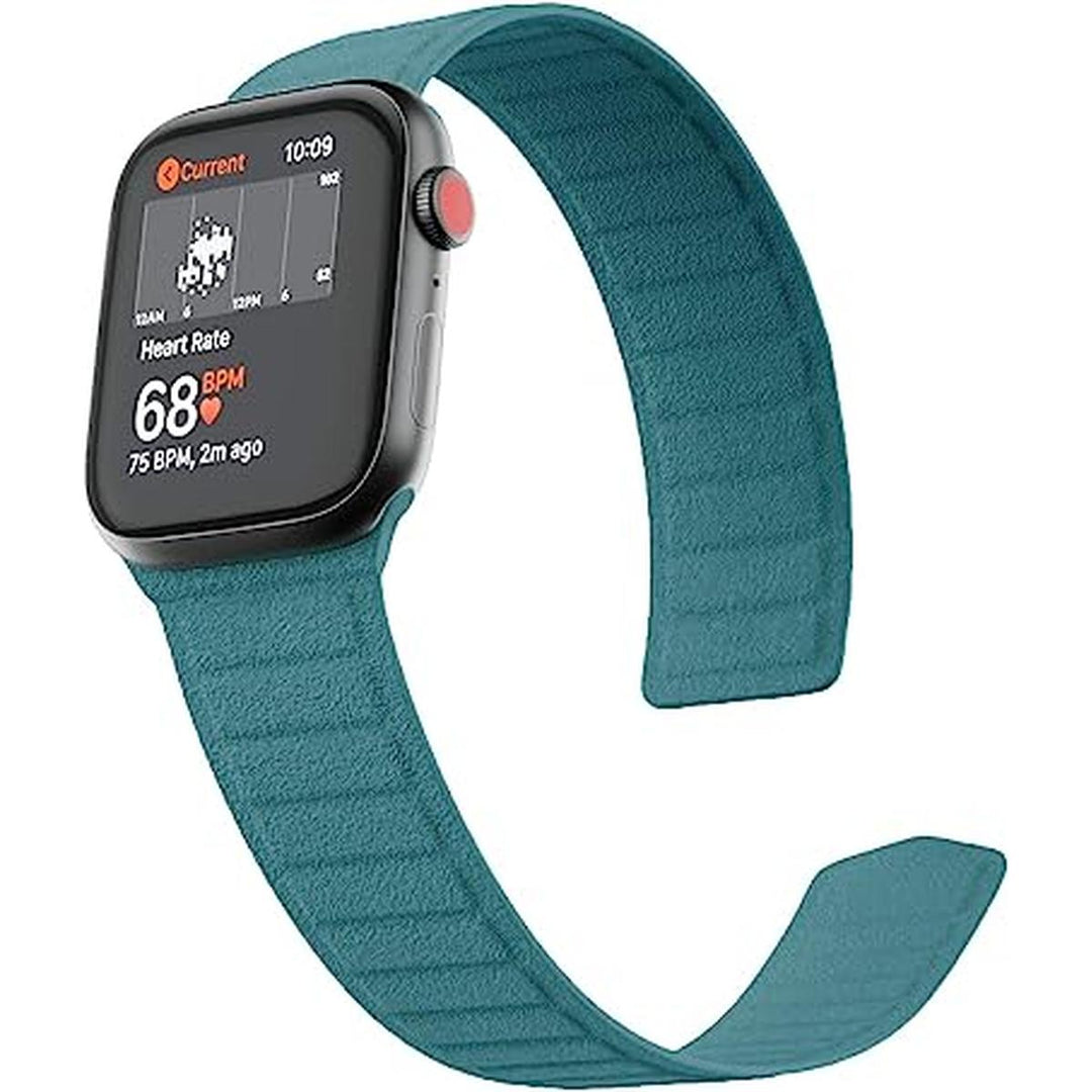 Alcantara Blue Magnetic Leather Band for Apple Watch - DOKUTRONIX