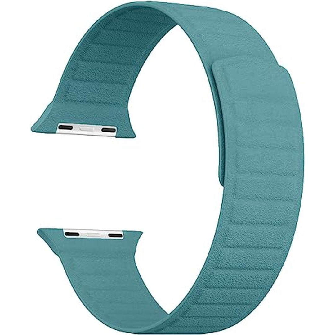 Alcantara Blue Magnetic Leather Band for Apple Watch - DOKUTRONIX