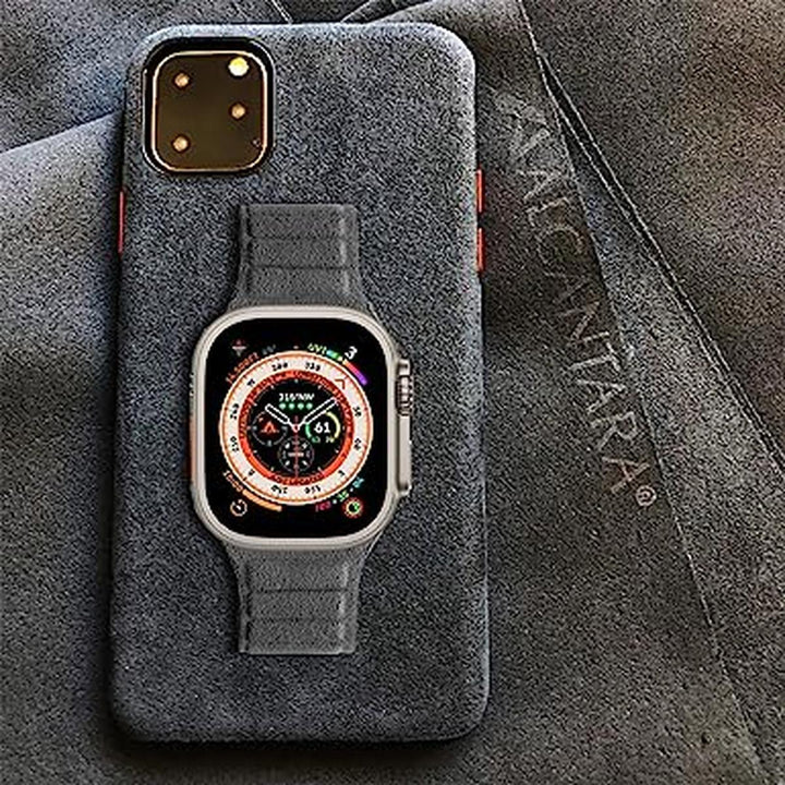 Magnetic Alcantara Gray Leather Band for Apple Watch - DOKUTRONIX