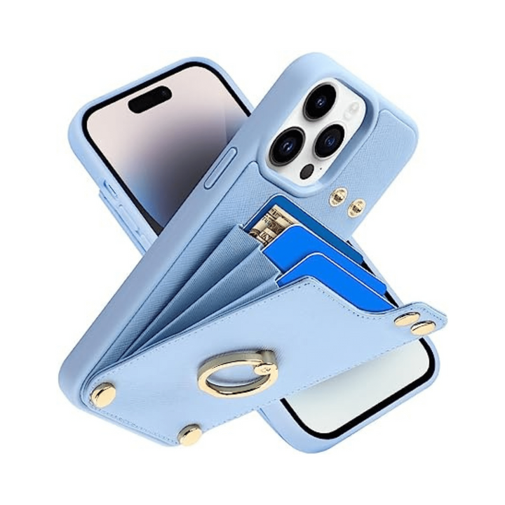 RFID Leather Wallet Case for iPhone 14 Pro - DOKUTRONIX