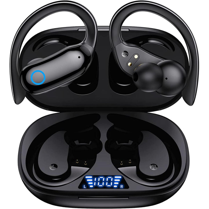 AquaBass Pro: 48HR Wireless Earbuds with LED Display - DOKUTRONIX