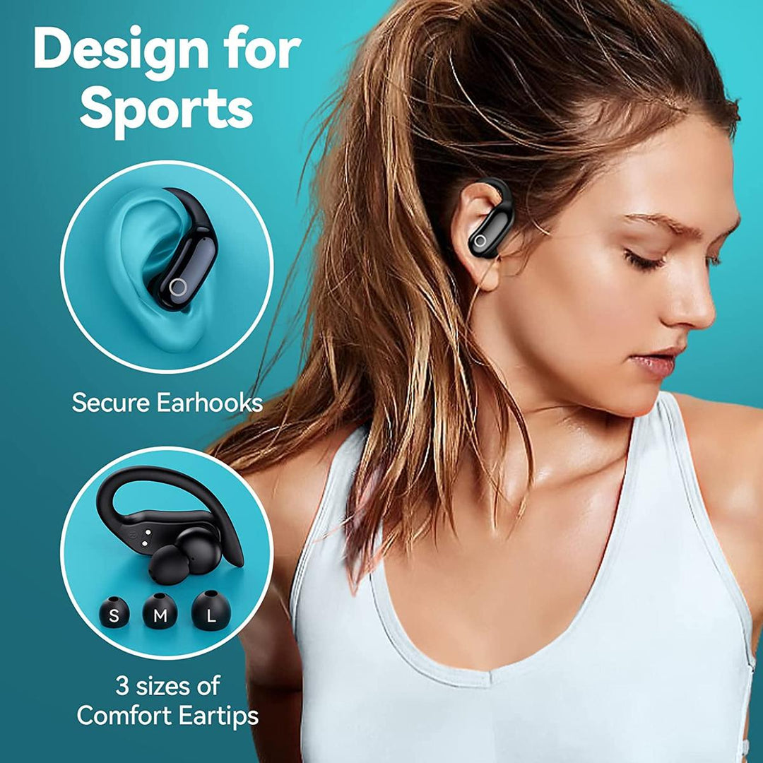 AquaBass Pro: 48HR Wireless Earbuds with LED Display - DOKUTRONIX
