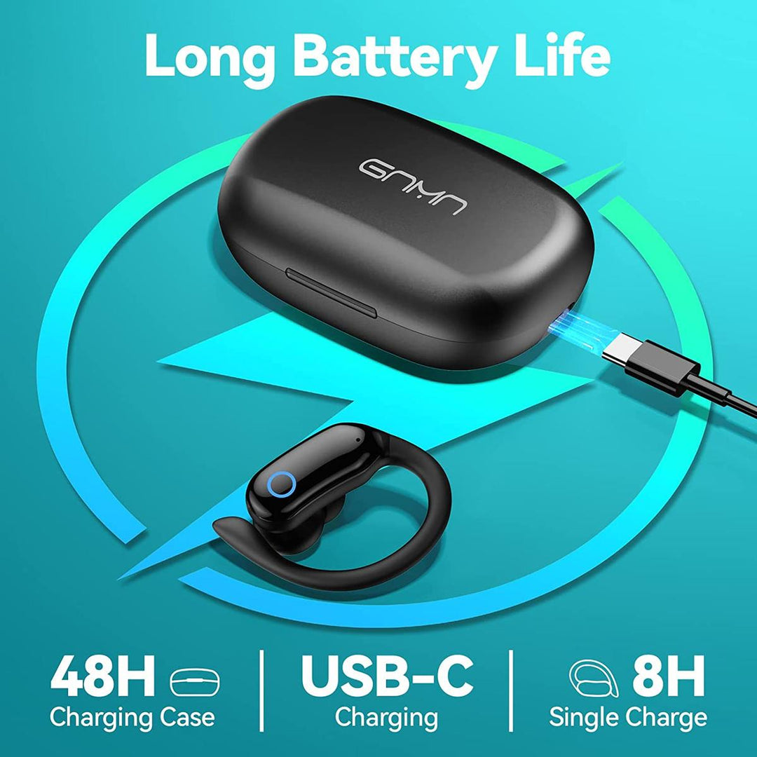 AquaBass Pro: 48HR Wireless Earbuds with LED Display - DOKUTRONIX