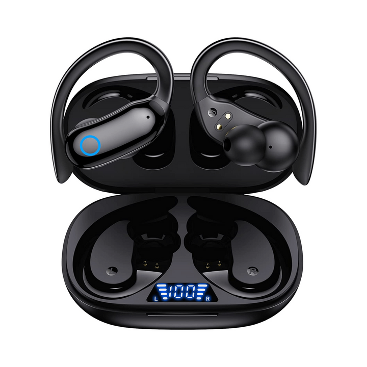 AquaBass Pro: 48HR Wireless Earbuds with LED Display - DOKUTRONIX